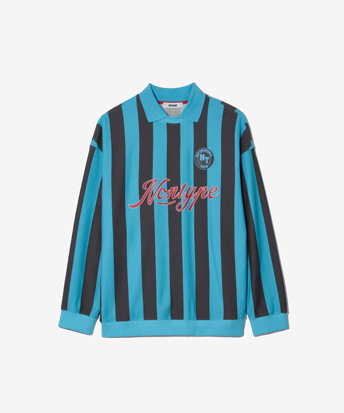 논타입(NONTYPE) STRIPE FOOTBALL SWEATSHIRTS (BLUE)