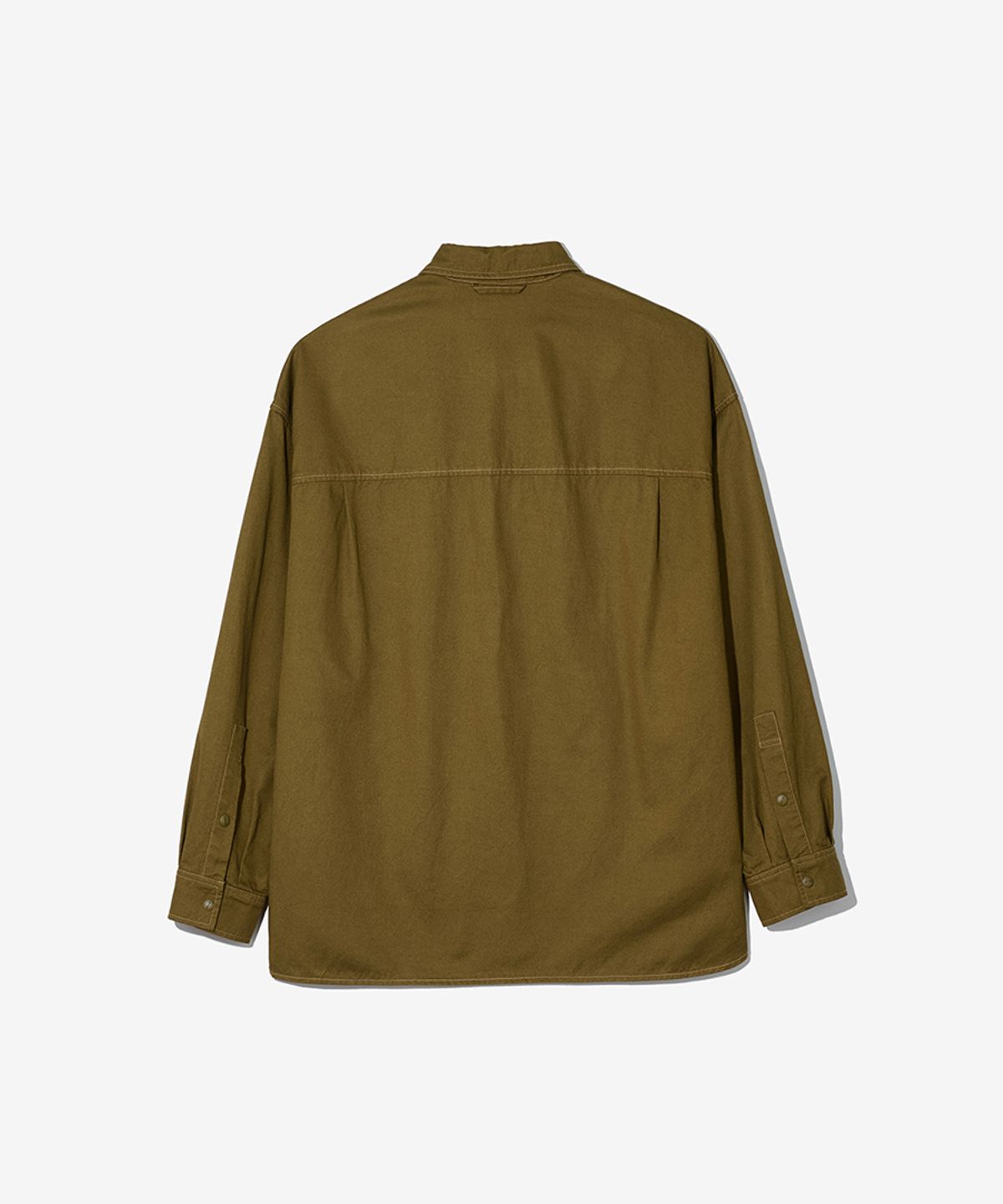 논타입(NONTYPE) ROUNDED POCKET STITCH SHIRTS (OLIVE)