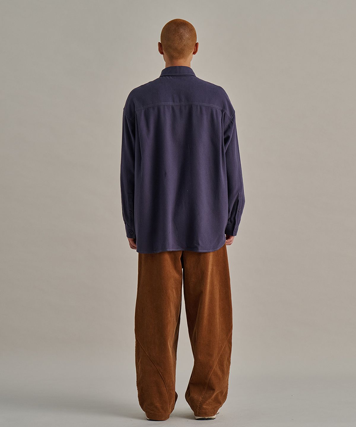 논타입(NONTYPE) MODIFIED POCKET FLANNEL SHIRTS (PURPLE)