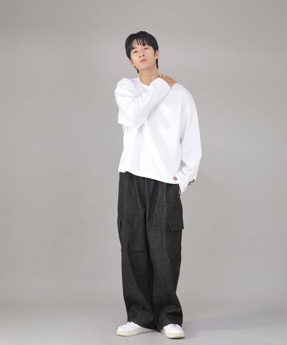 세인트크루(SAINTCREW) 리벳픽스 EX와이드 카고팬츠 REC-360 데님 블랙