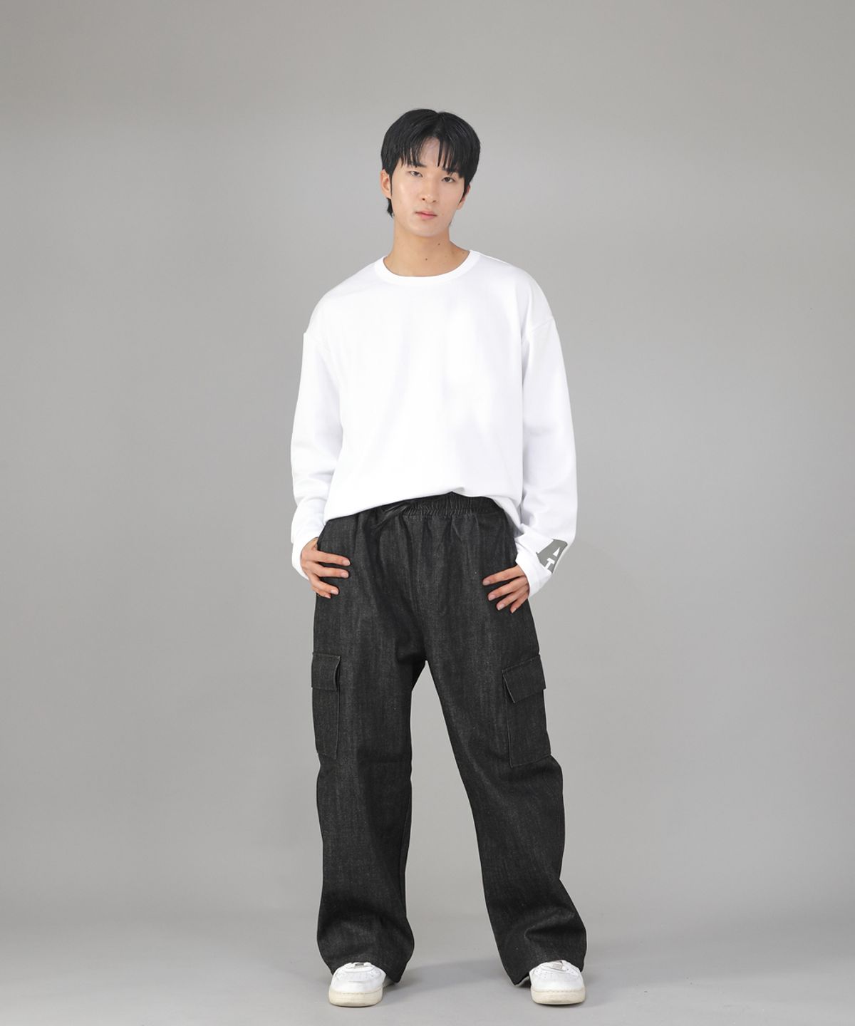 세인트크루(SAINTCREW) 리벳픽스 EX와이드 카고팬츠 REC-360 데님 블랙