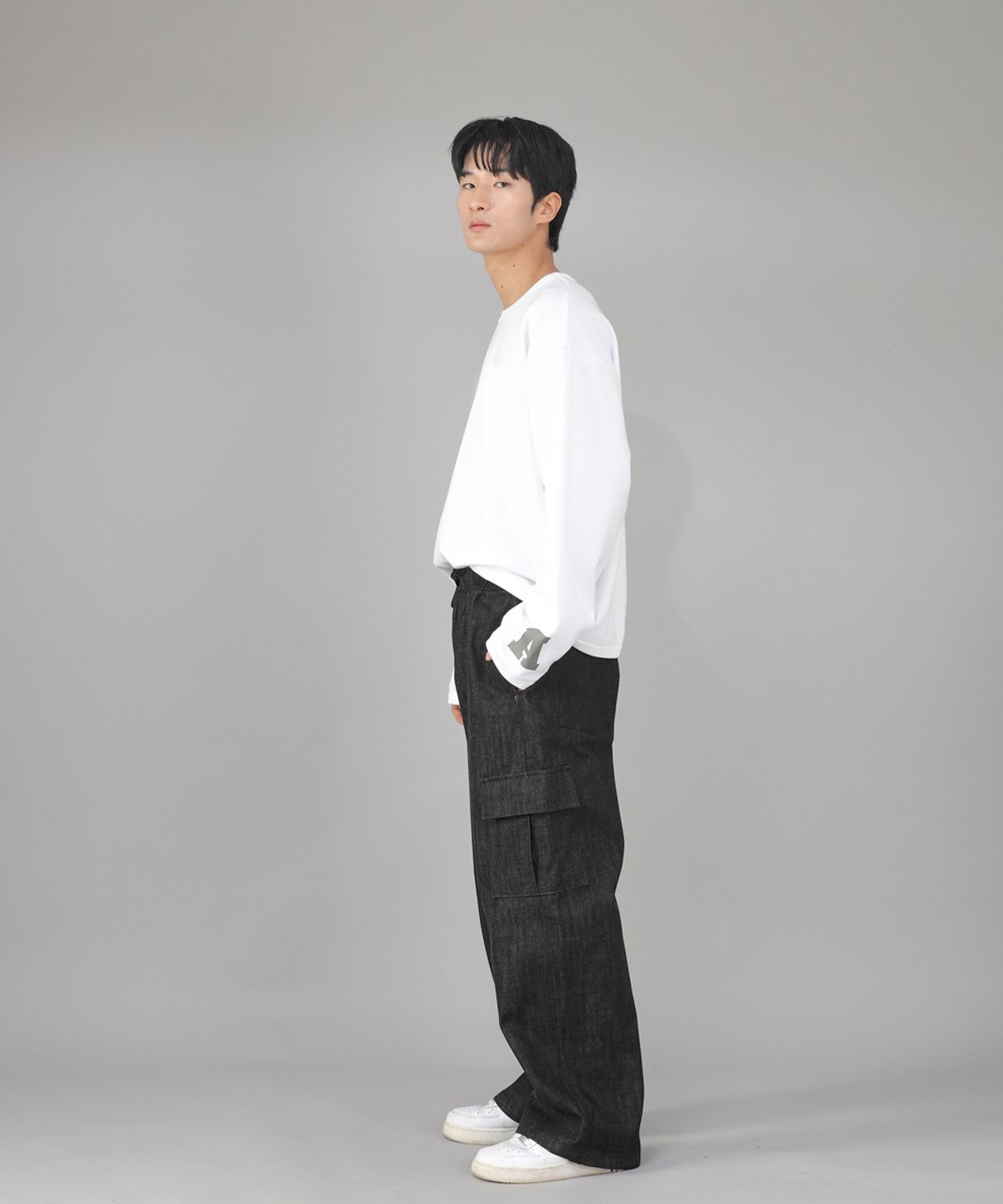 세인트크루(SAINTCREW) 리벳픽스 EX와이드 카고팬츠 REC-360 데님 블랙