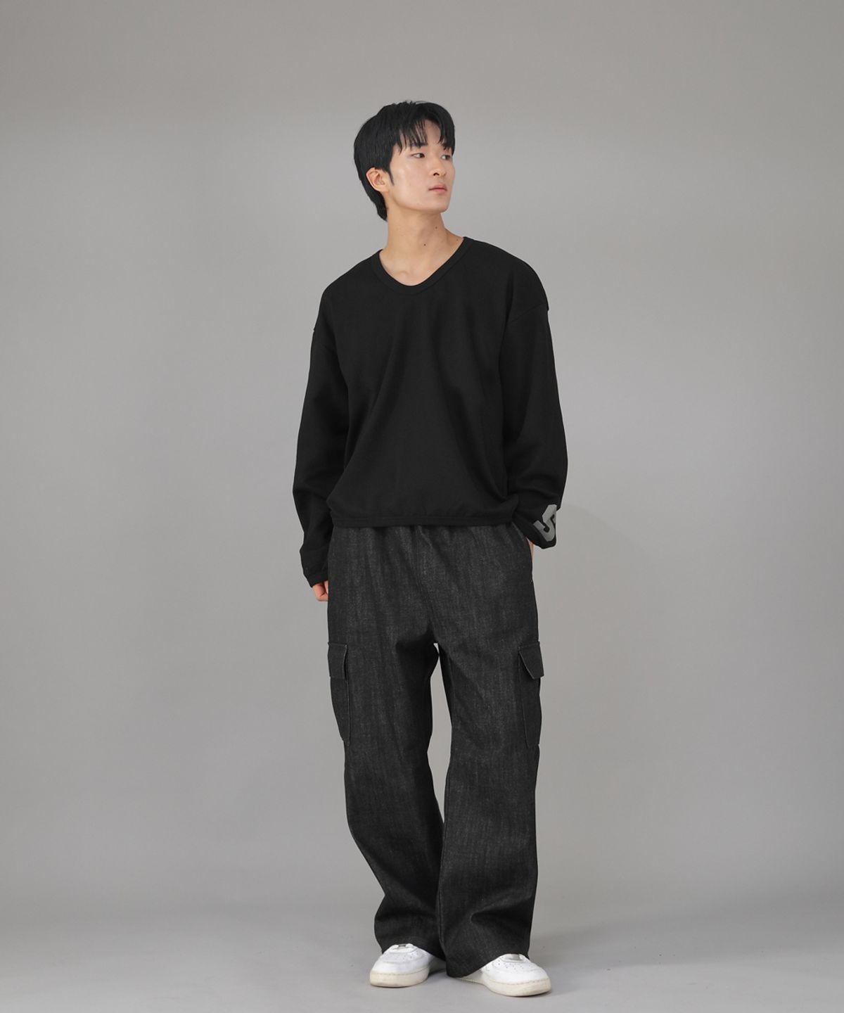 세인트크루(SAINTCREW) 리벳픽스 EX와이드 카고팬츠 REC-360 데님 블랙