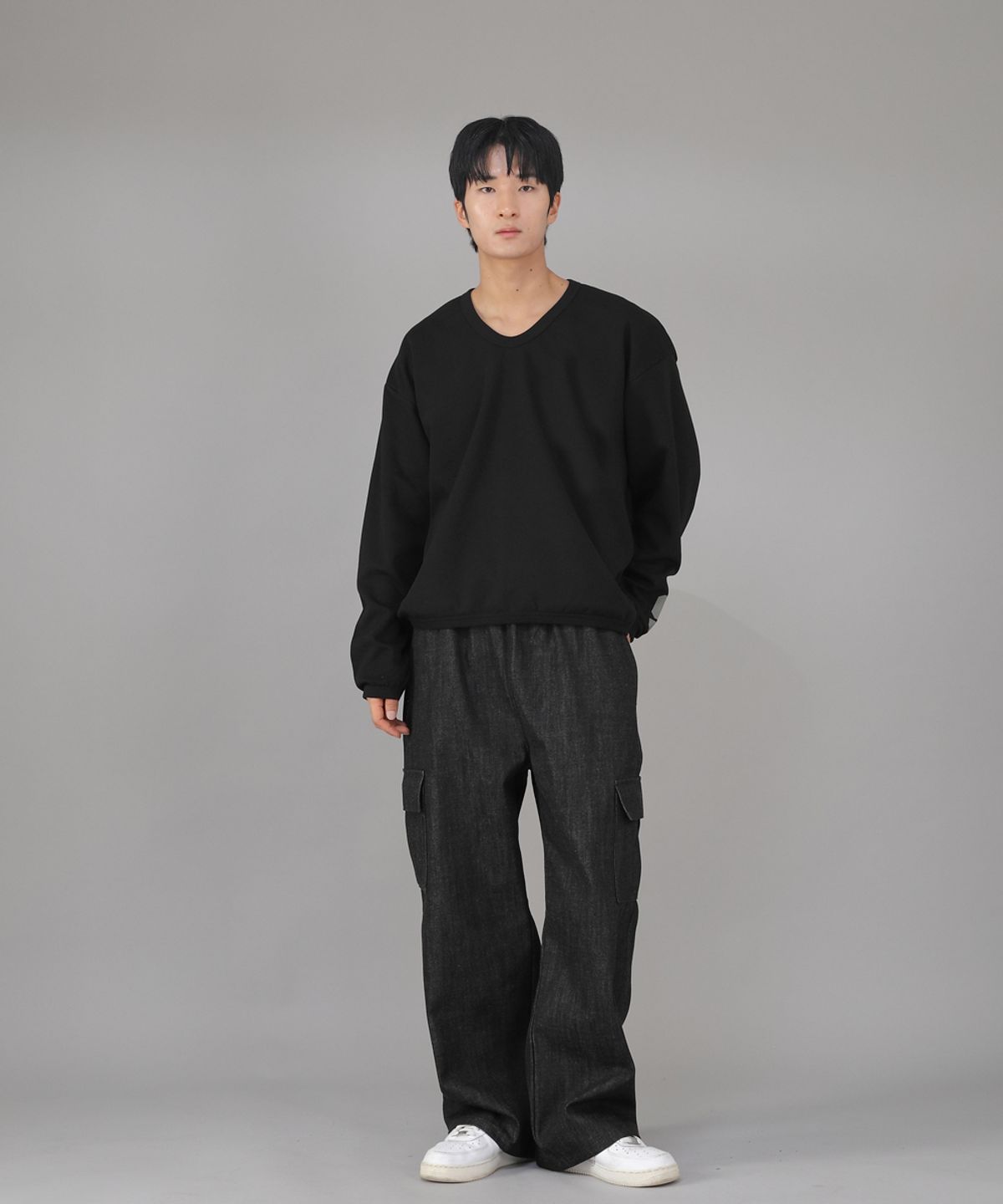 세인트크루(SAINTCREW) 리벳픽스 EX와이드 카고팬츠 REC-360 데님 블랙