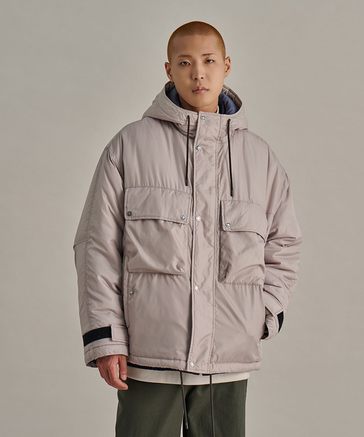 논타입(NONTYPE) POCKET LAYERED HOODED JUMPER (BEIGE)