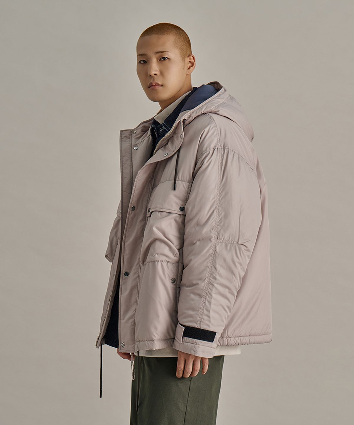 논타입(NONTYPE) POCKET LAYERED HOODED JUMPER (BEIGE)