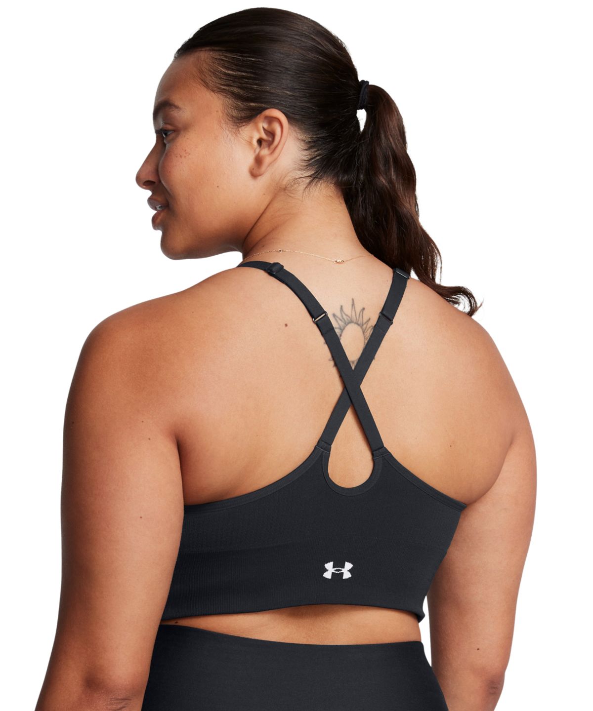언더아머(UNDERARMOUR) 여성 배니시 심리스 로우 스포츠 브라 1384417-001