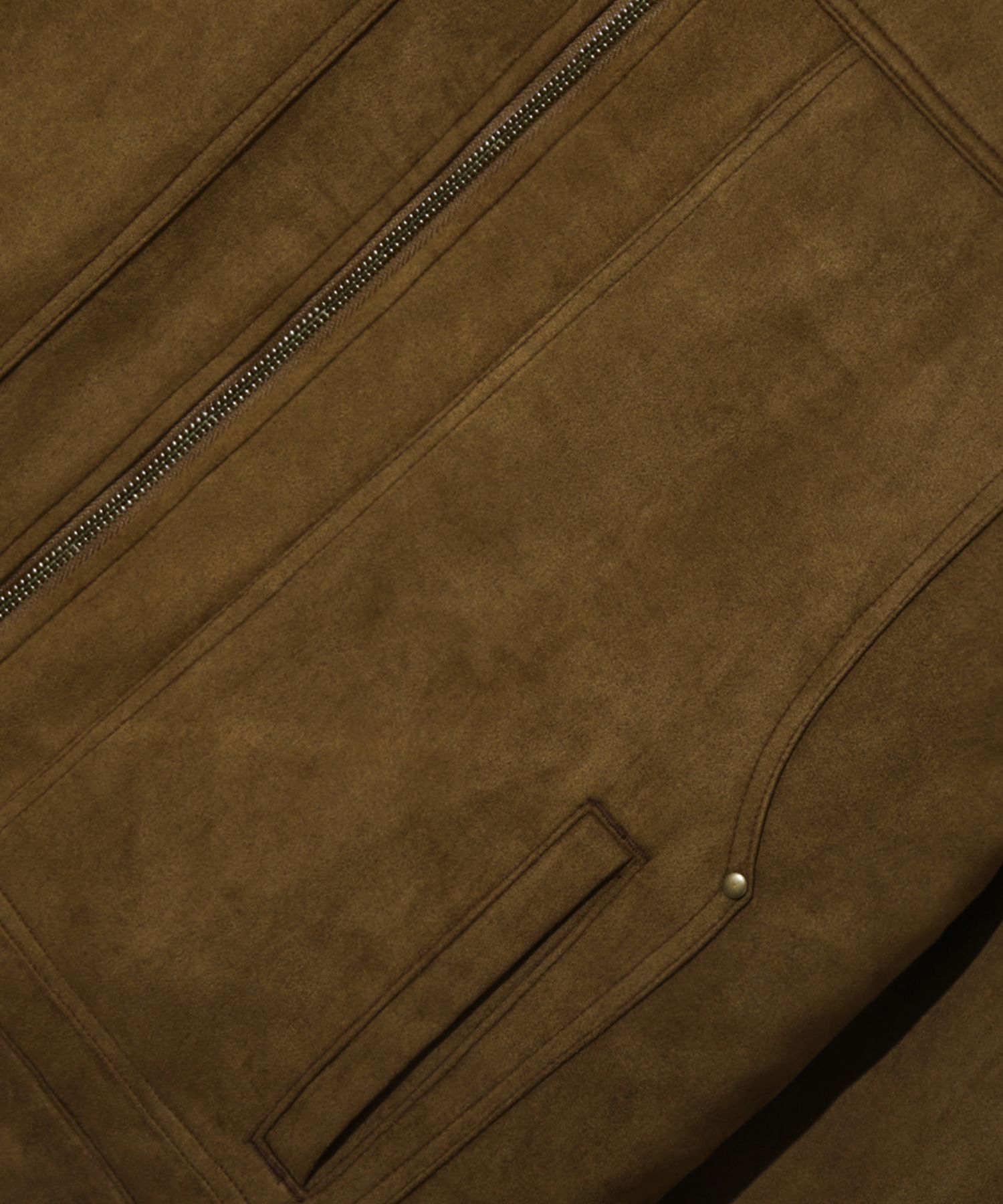 MUSINSA | TRILLION Corduroy collar suede zip-up work jacket