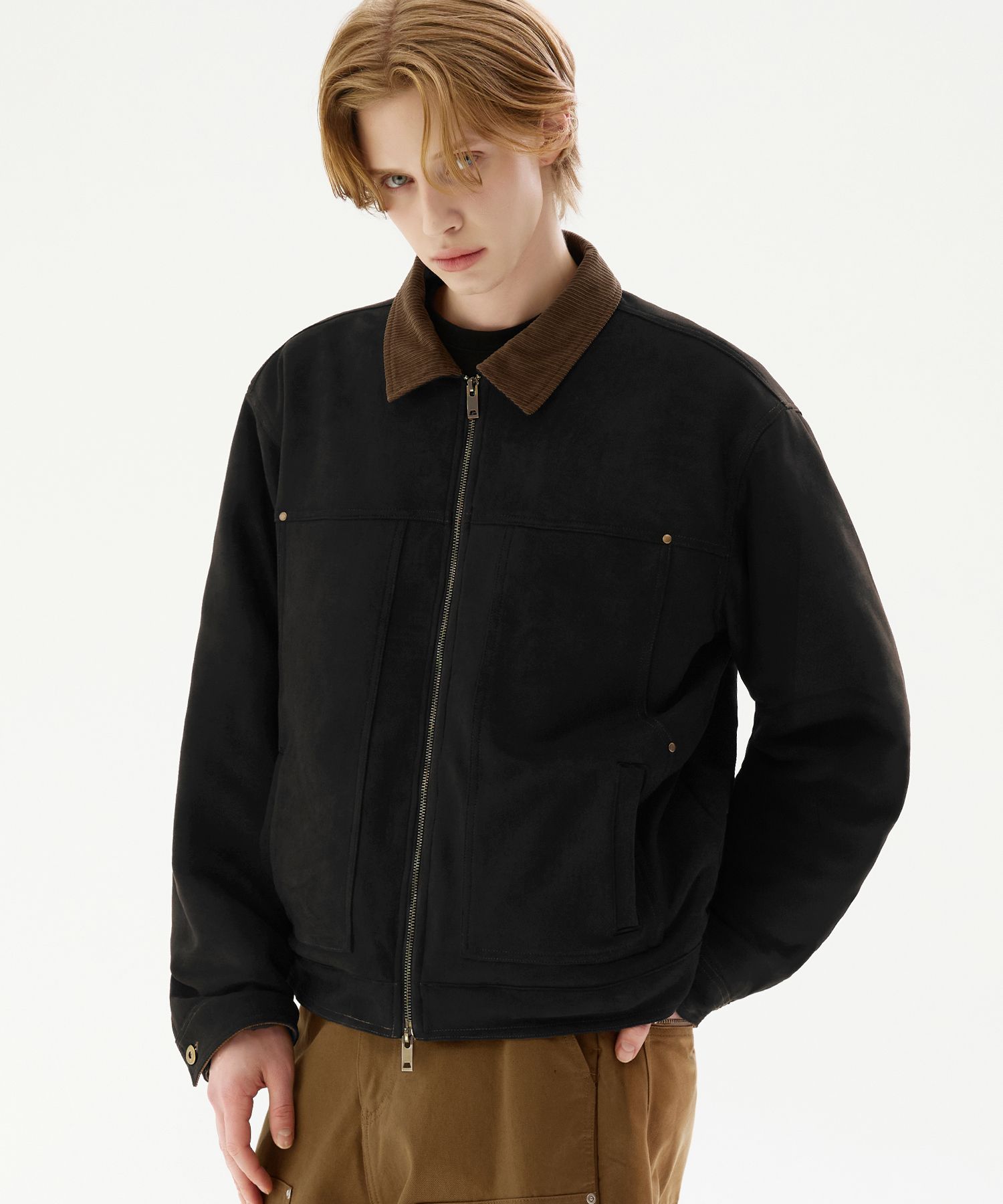 MUSINSA公式 | TRILLION コーデュロイカラー スウェード ジップアップ