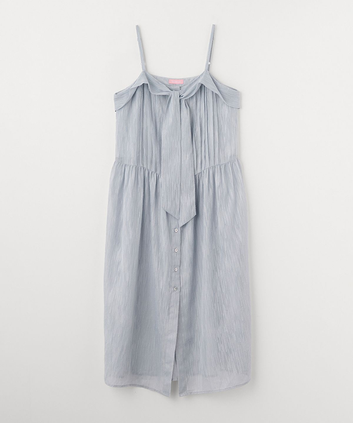 셀리테일즈(CELITAILS) SHEER RIBBON TIE DRESS_BLUE