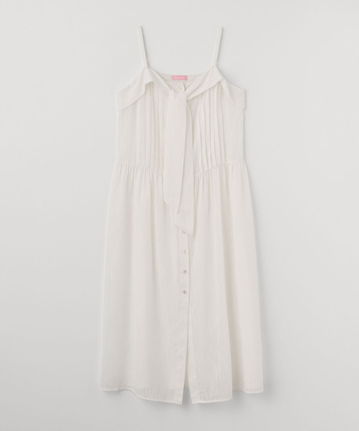 셀리테일즈(CELITAILS) SHEER RIBBON TIE DRESS_WHITE