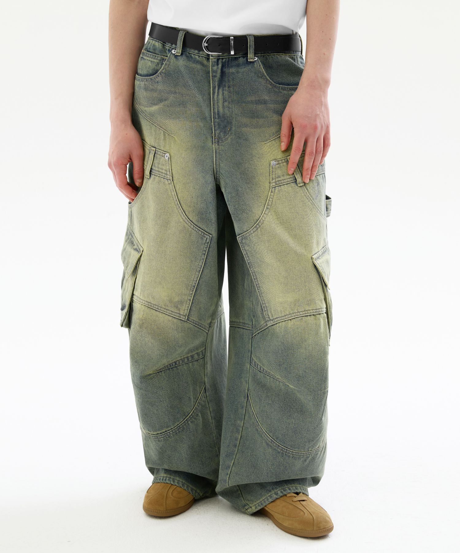 PT Torino multi-pocket cotton and linen cargo trousers for