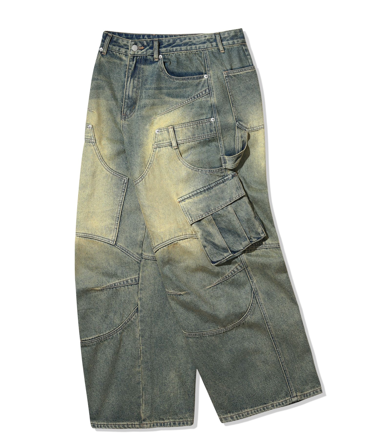 MUSINSA | TRILLION Double Layer Carpenter Cargo Denim Pants
