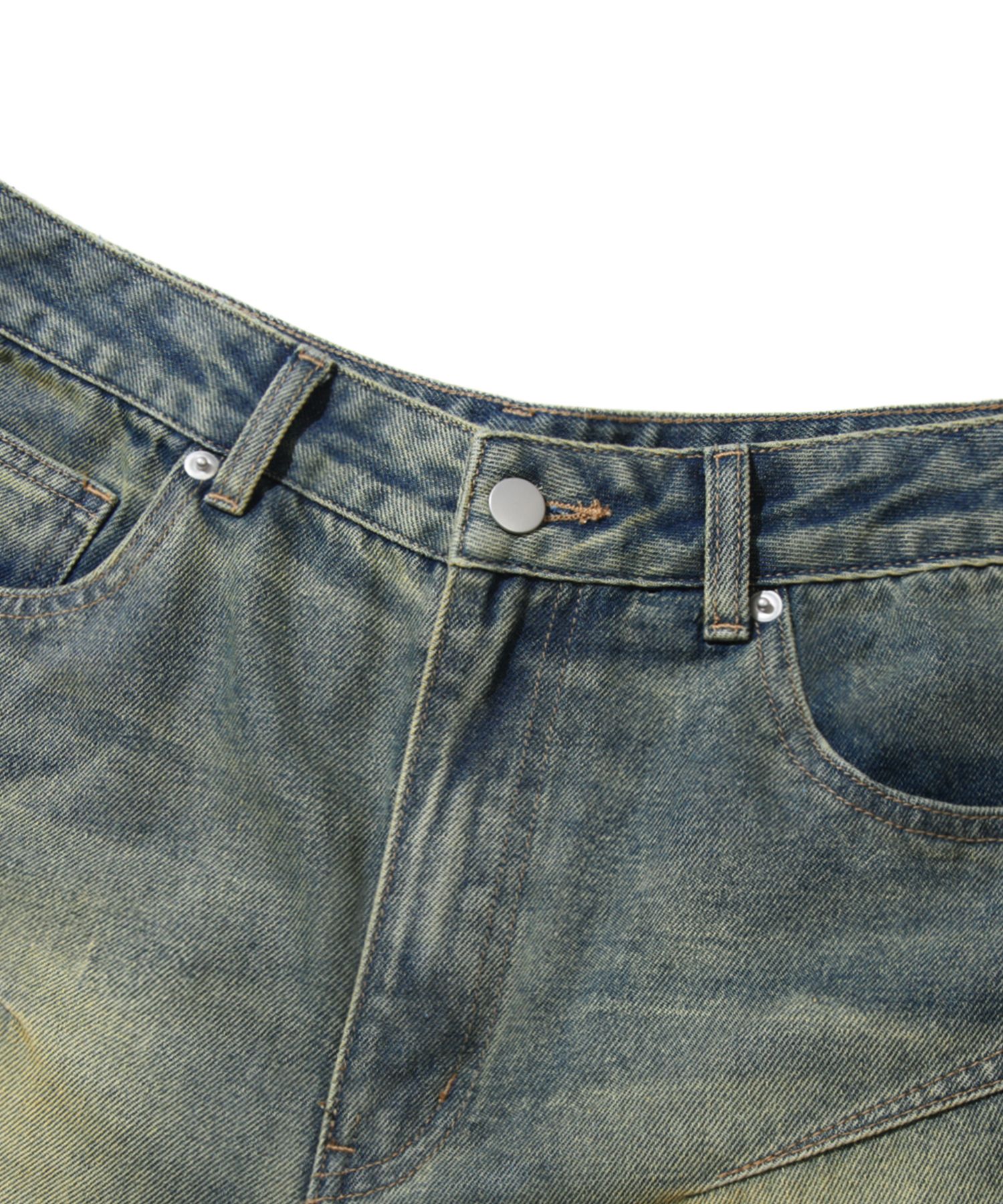 【SATIIIZ】Topez Vintage Cargo Denim Pants Vintage Blue Denim Baggy Cargos Men For Men Oversized