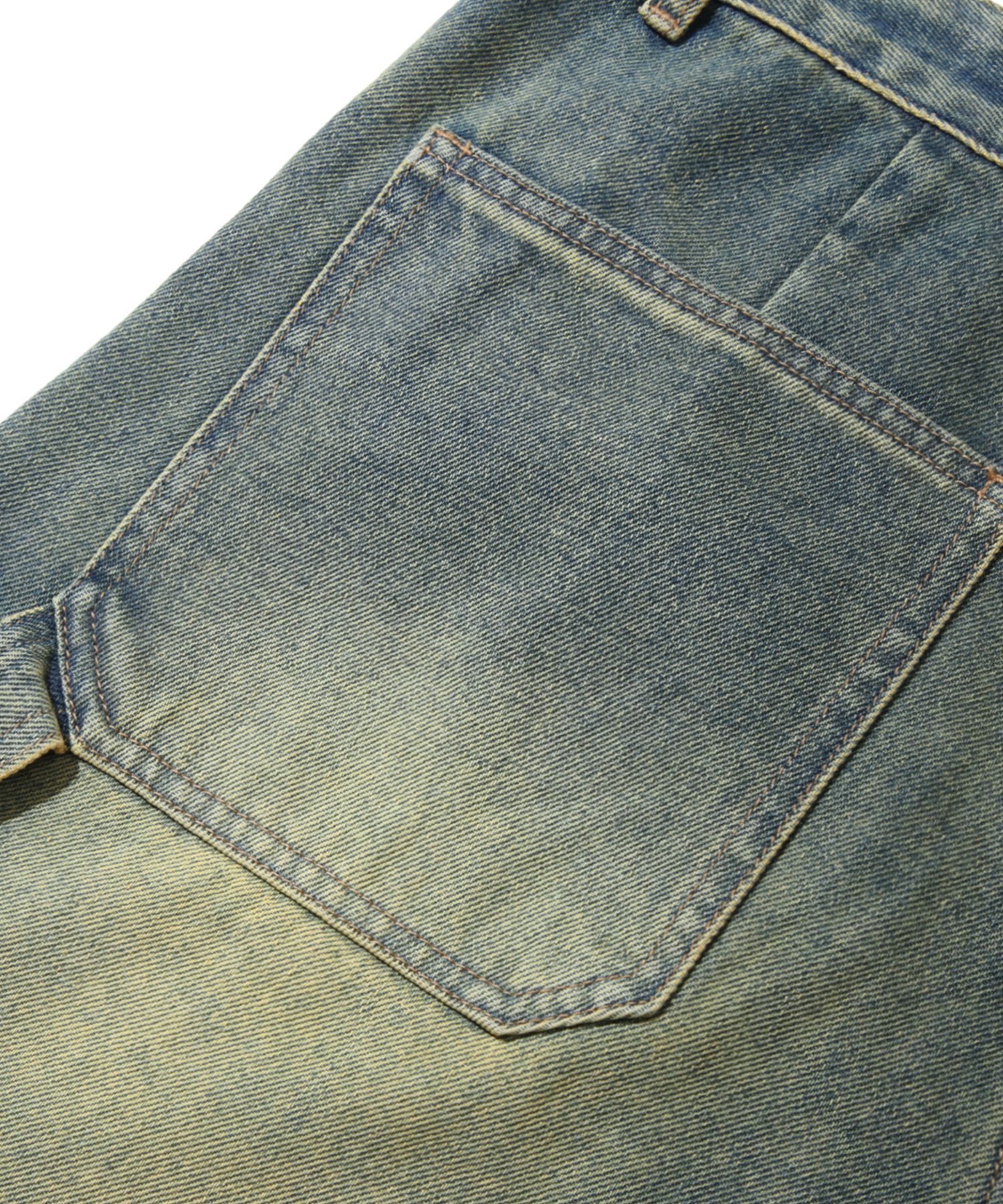 ★TRILLION★ Carpenter Destroyed Washed Denim Pants DEEP BLU SGH-Denim-Back_b31cb5a3-c847-