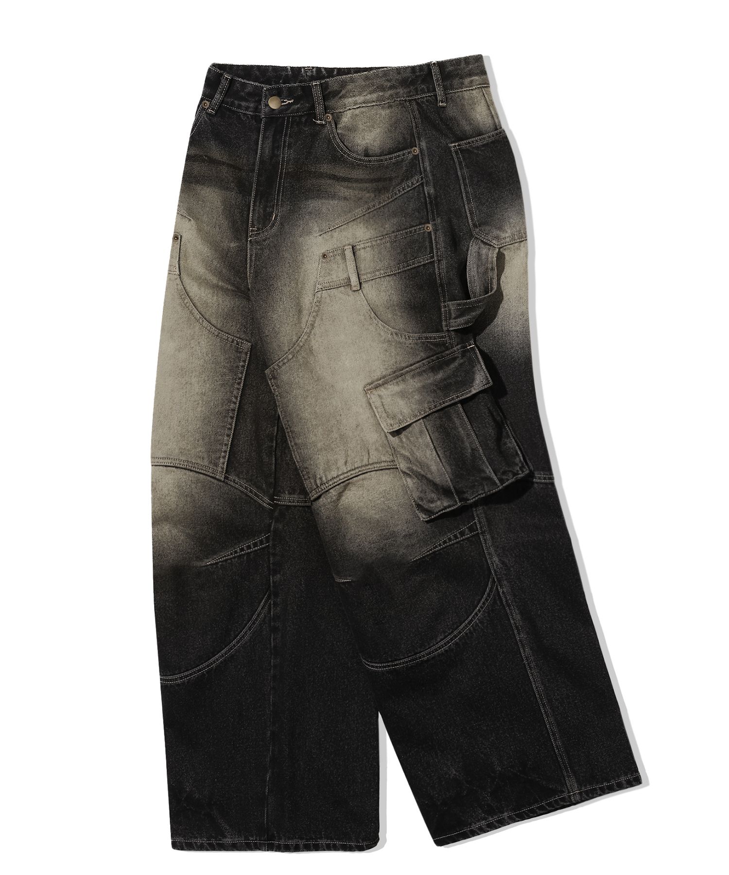 MUSINSA | TRILLION Double Layer Carpenter Cargo Denim Pants