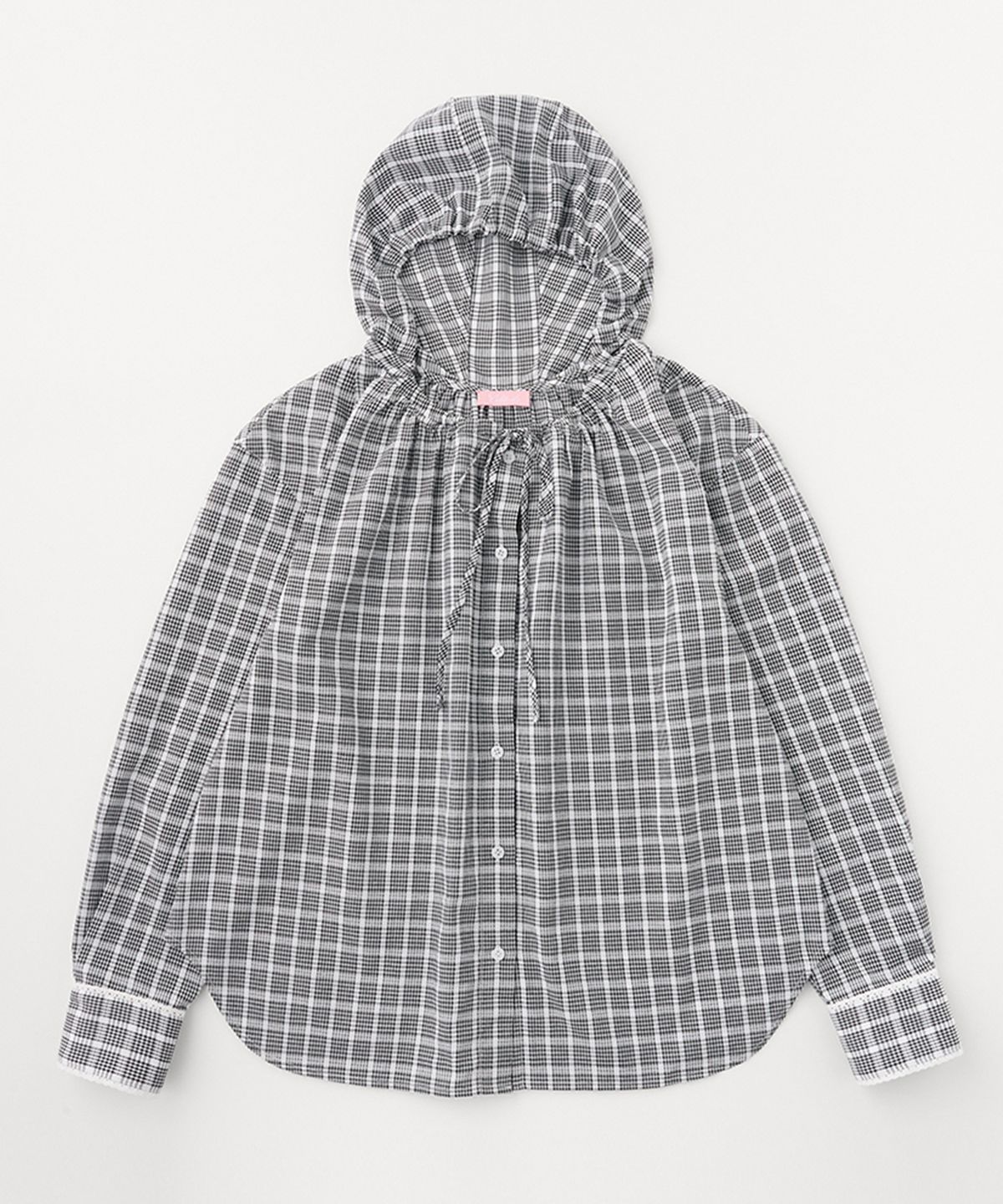 셀리테일즈(CELITAILS) CHECK HOODIE SHIRT_BLACK