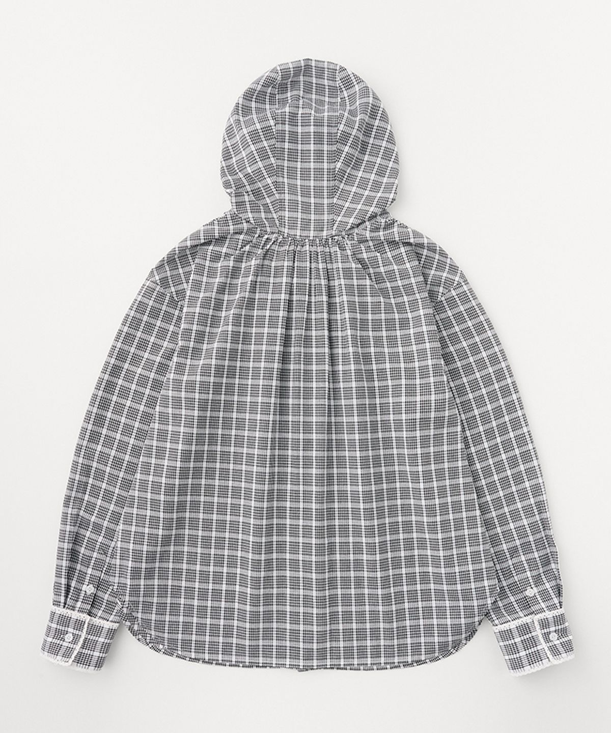 셀리테일즈(CELITAILS) CHECK HOODIE SHIRT_BLACK