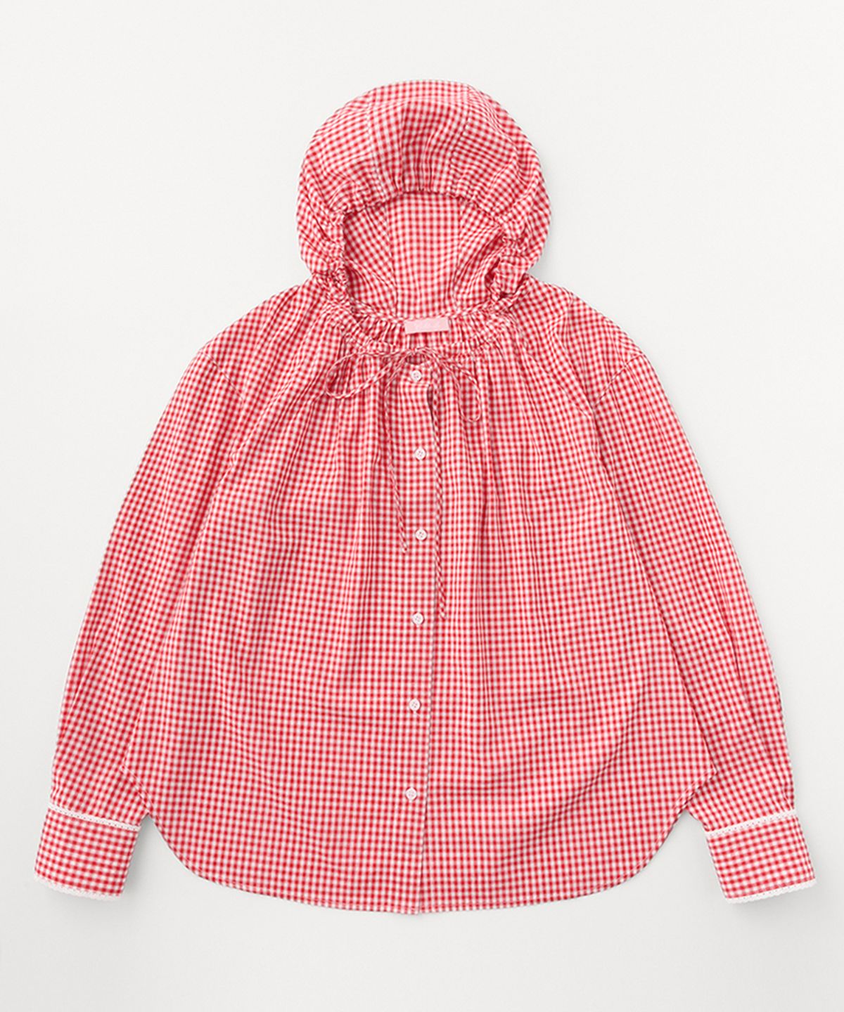 셀리테일즈(CELITAILS) CHECK HOODIE SHIRT_RED