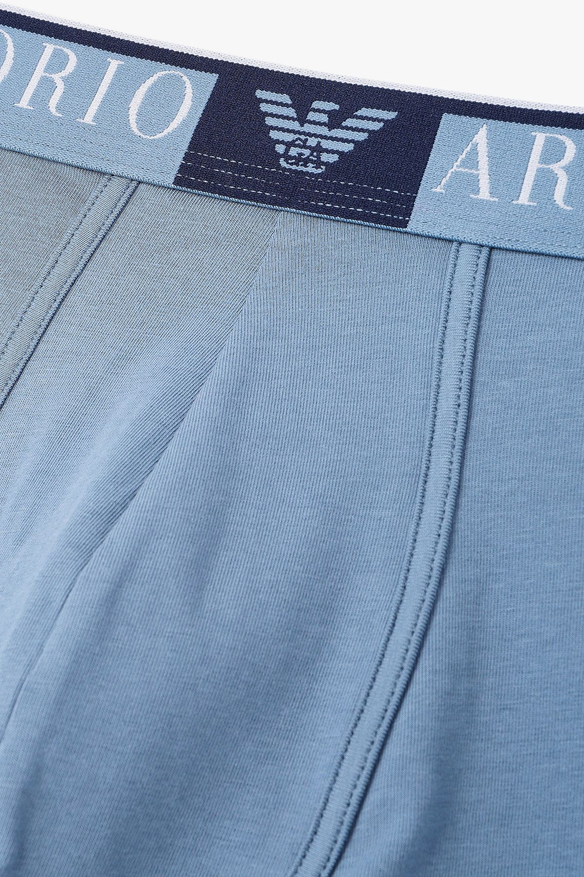 엠포리오 아르마니 언더웨어(EMPORIO ARMANI UNDERWEAR) 남성 풀 로고 자카드 밴딩 드로즈_라이트 인디고 0814312036