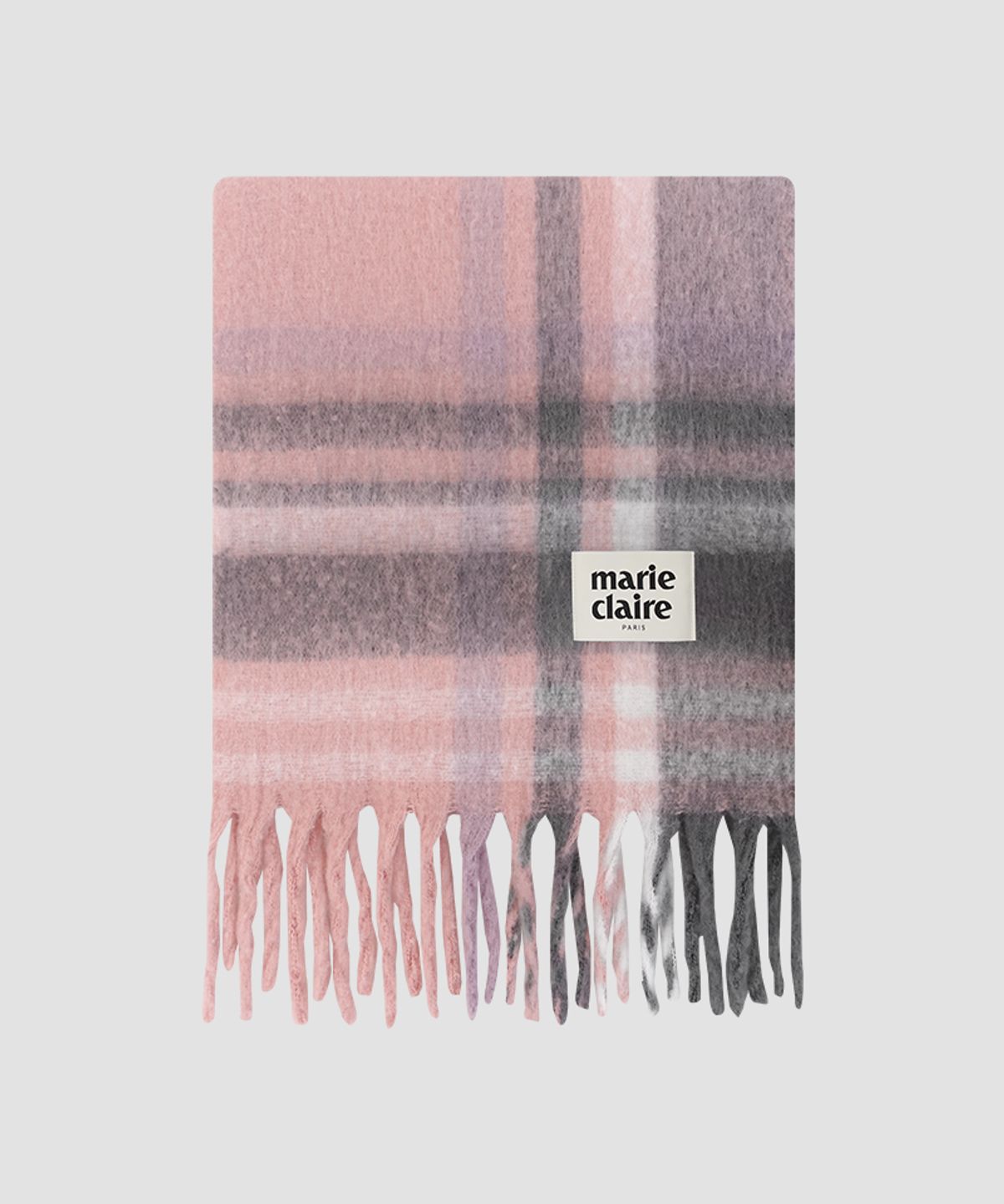 마리끌레르(MARIE CLAIRE) 배색체크 브러쉬 니트 머플러(MAEDSC03MPK)