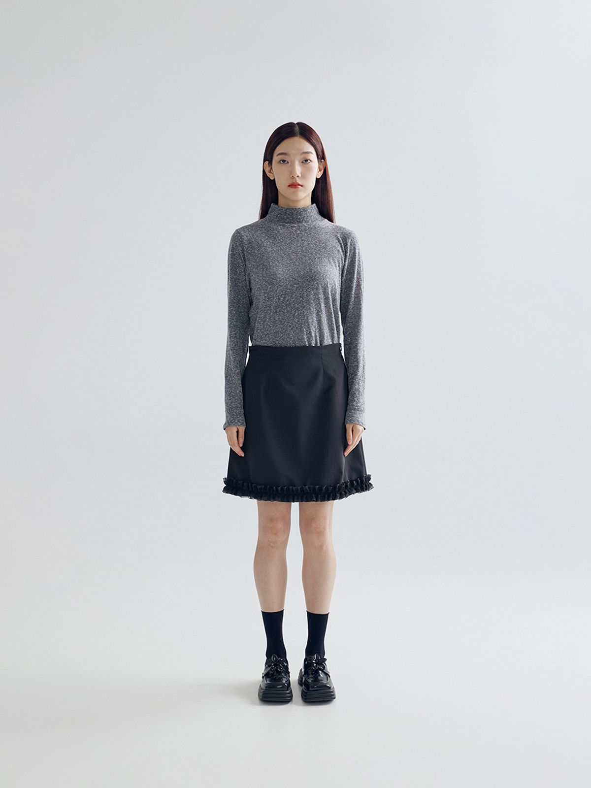 봄날 부티크(BOMNAL BOUTIQUE) 레이스 스커트 _블랙