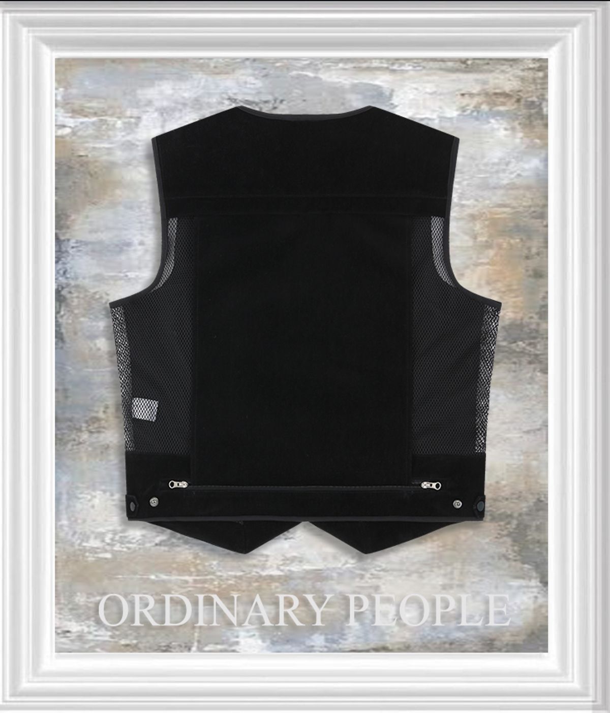오디너리피플(ORDINARY PEOPLE) RE : SHIRT 09 - Velvet Denim new two-tone mesh vest (BLACK)