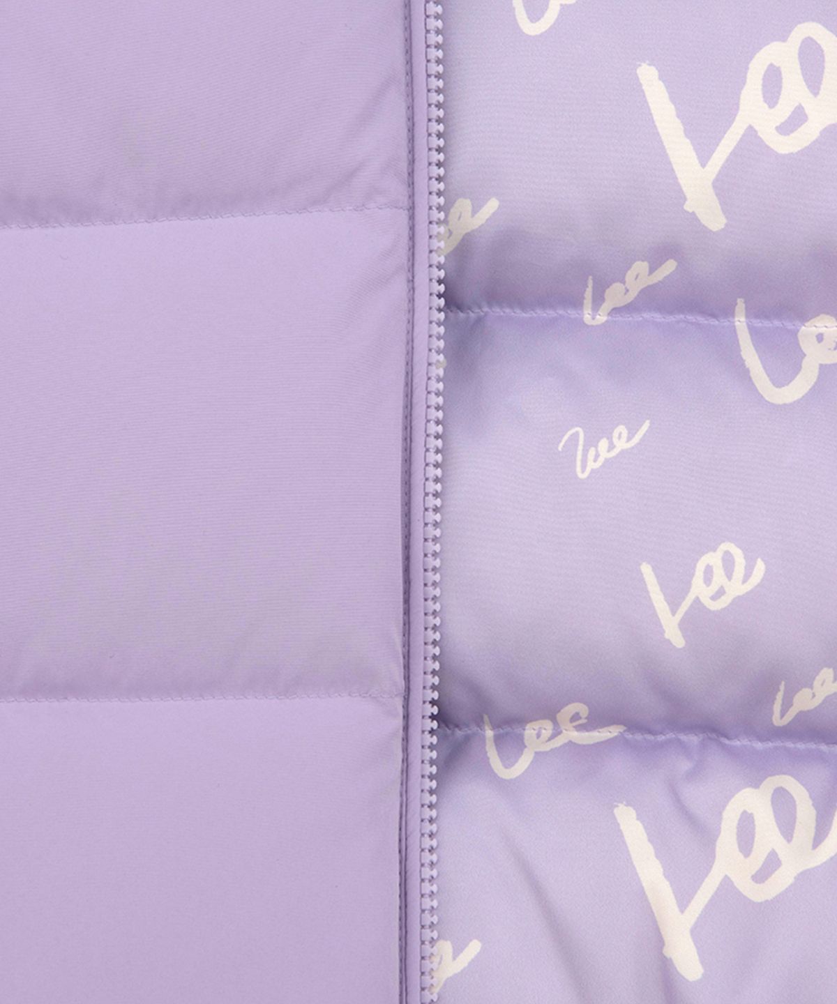 리 키즈(LEE KIDS) 트위치 로고 레귤러핏 숏푸퍼 덕다운 숏패딩 라벤더 LK2404DP01LV