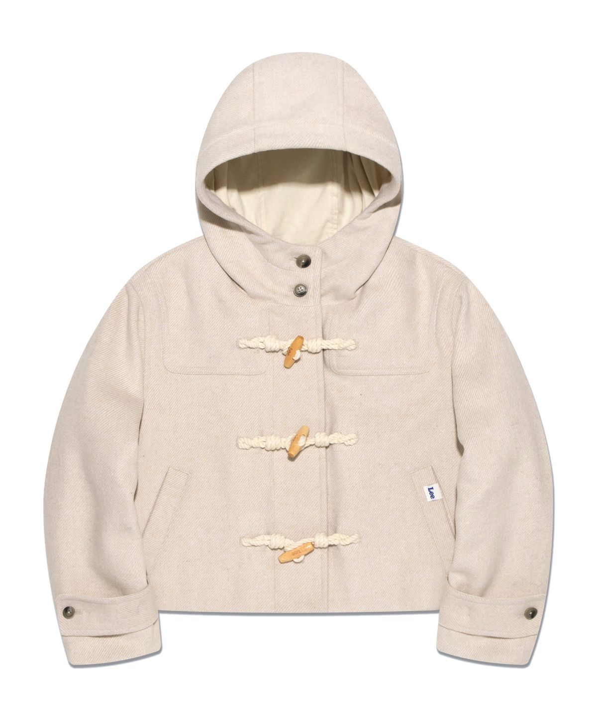 리 키즈(LEE KIDS) 울 후드 레귤러핏 크롭 더플 코트 베이지 LK2404CT70BE