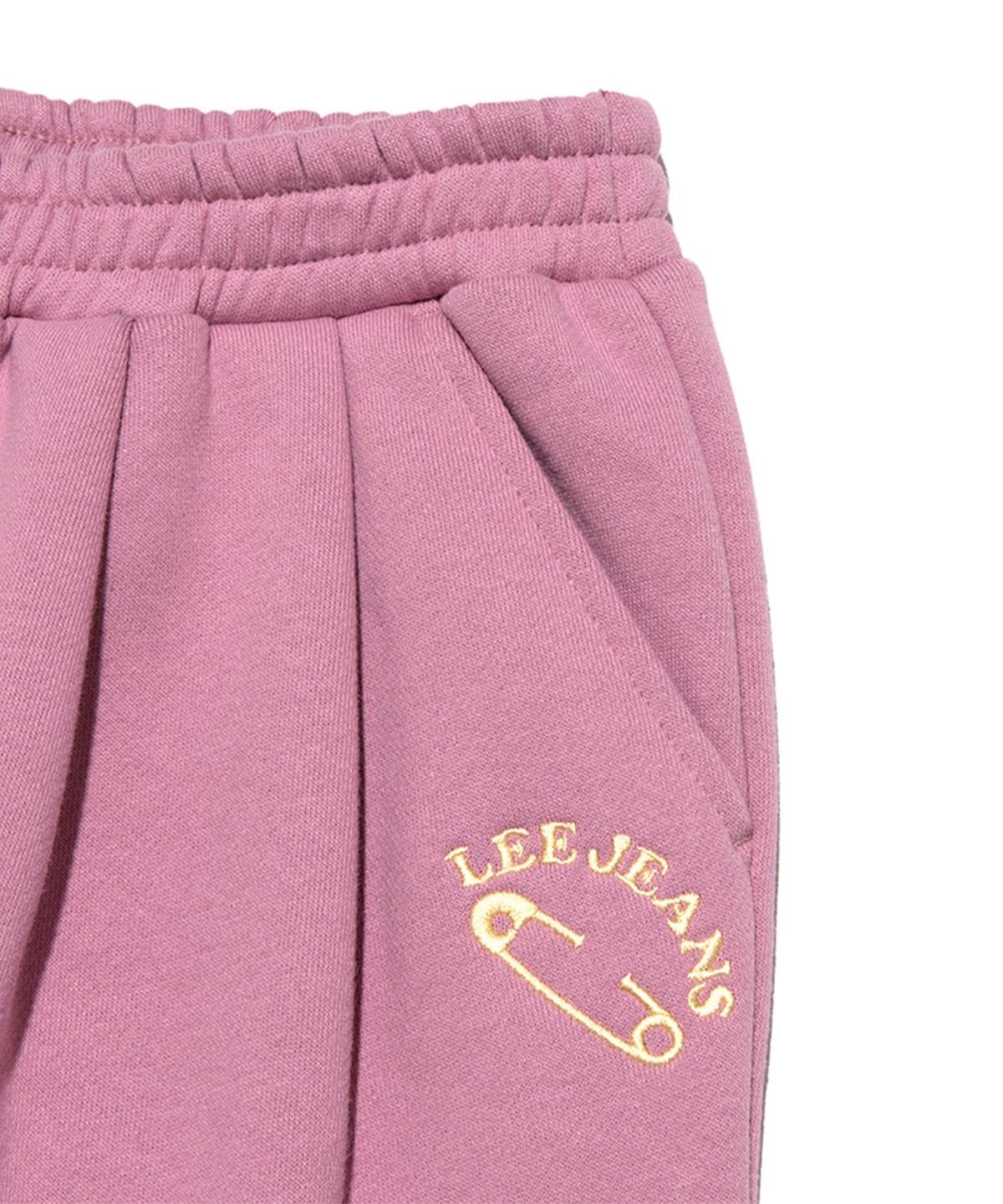 리 키즈(LEE KIDS) 자수 기모 와이드핏 팬츠 퍼플 LK2404JP70PU