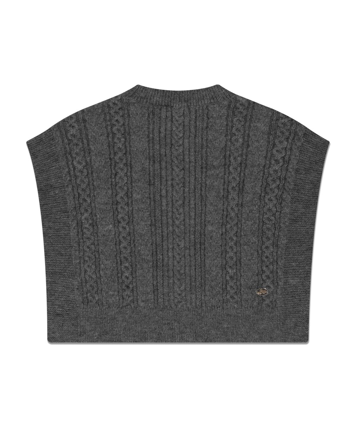 리 키즈(LEE KIDS) 케이블 니트 루즈핏 숏 베스트 그레이 LK2404KT74GR