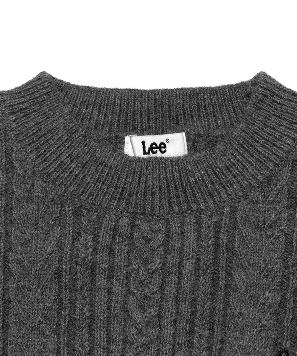 리 키즈(LEE KIDS) 케이블 니트 루즈핏 숏 베스트 그레이 LK2404KT74GR