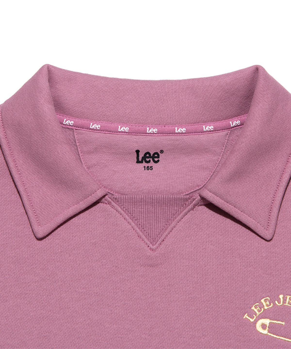 리 키즈(LEE KIDS) 빅카라 자수 기모 오버핏 스웨트셔츠 퍼플 LK2404CR70PU