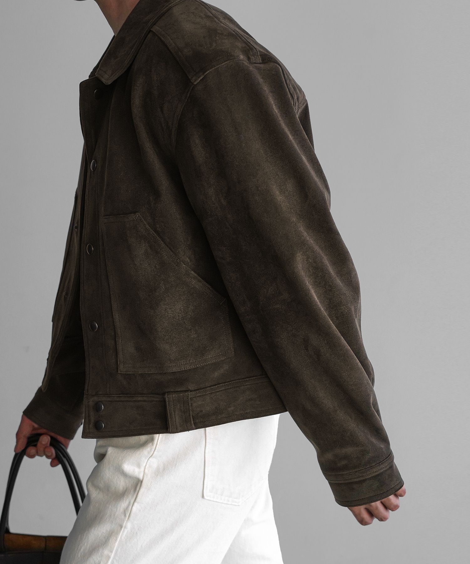 Giolshon Women's Faux Suede Leather Jacket Motorcycle Short