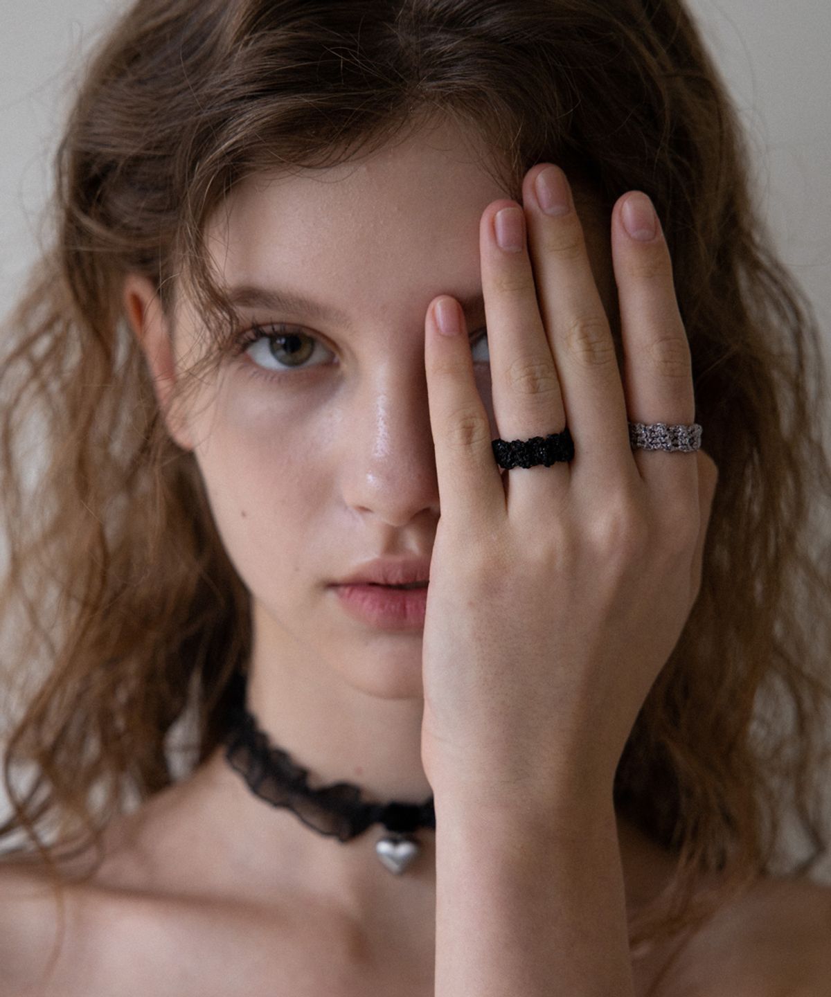 메리모티브(MERRYMOTIVE) Gleaming crochet knit ring (4colors)