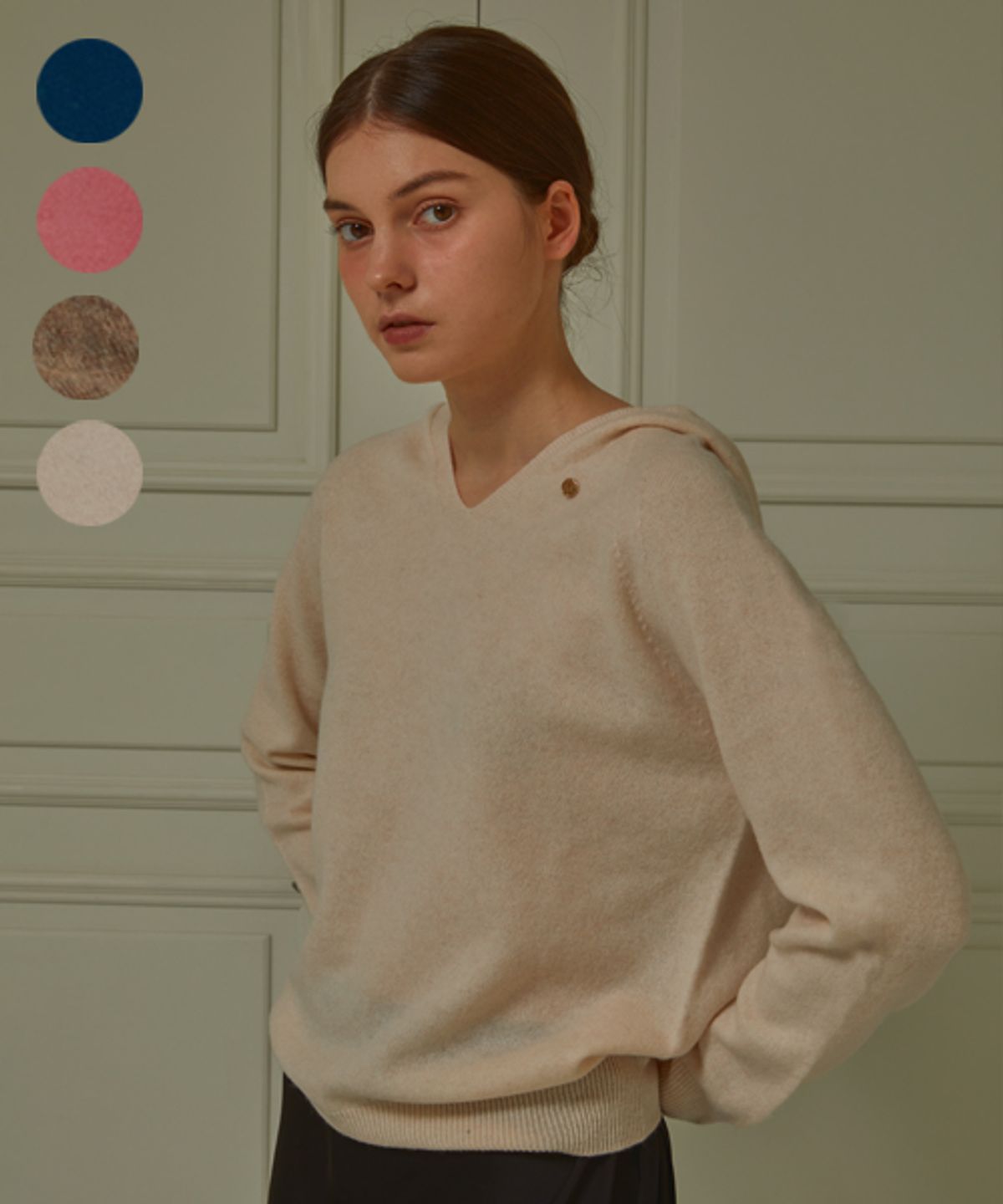 화이트프로젝트(WHITE PROJECT) VIRGIN WOOL HOODIE KNIT_4COLOR