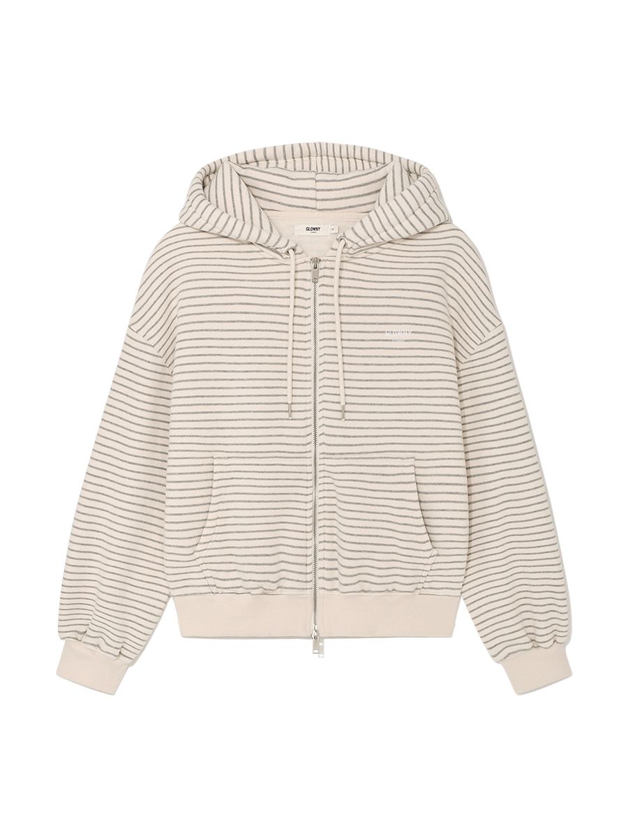美品  | MUSINSA GLOWNY (STRIPE) UP ZIP BOXY G トップス