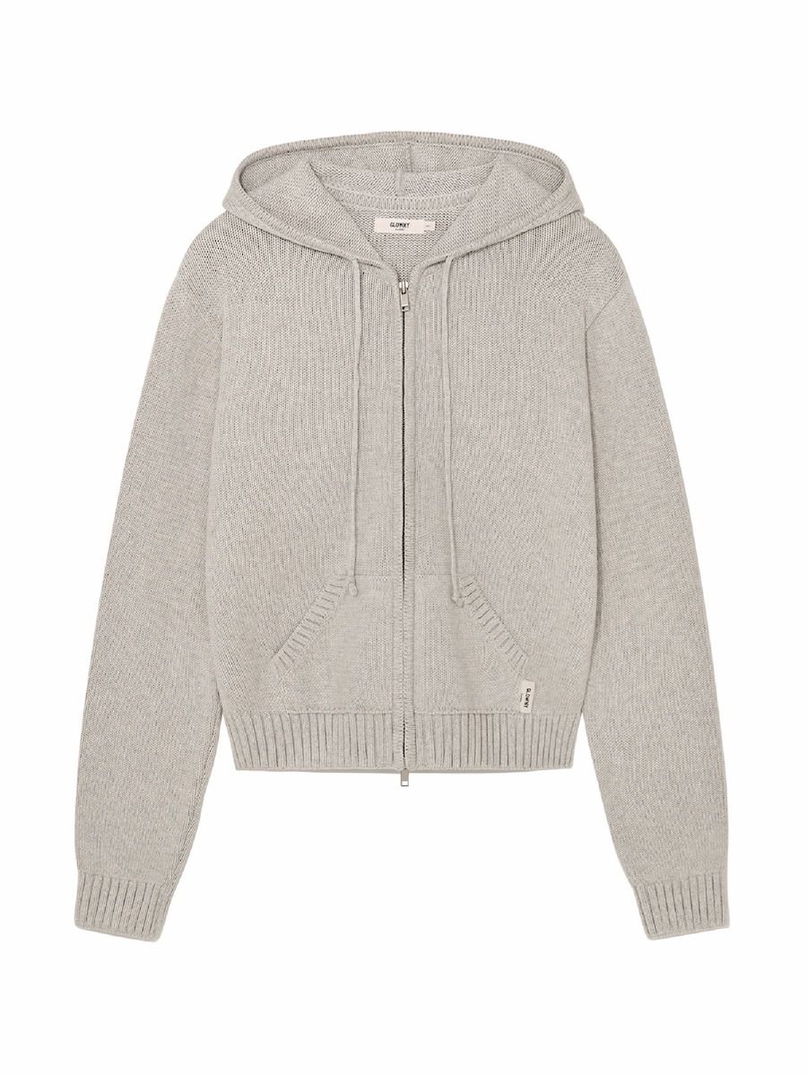ma⭐︎glowny❤︎G CLASSIC KNIT ZIP UP❤︎パーカー MUSINSA | GLOWNY G CLASSIC KNIT ZIP UP (GRAY)