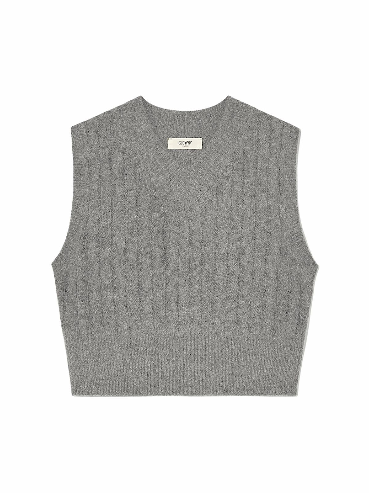 글로니(GLOWNY) G CLASSIC WOOL MINI VEST (GRAY)