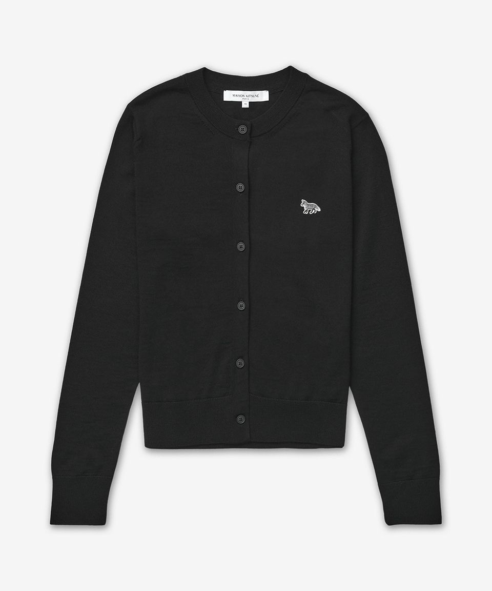 MUSINSA | MAISON KITSUNE Baby Fox Patch Regular Cardigan - Black