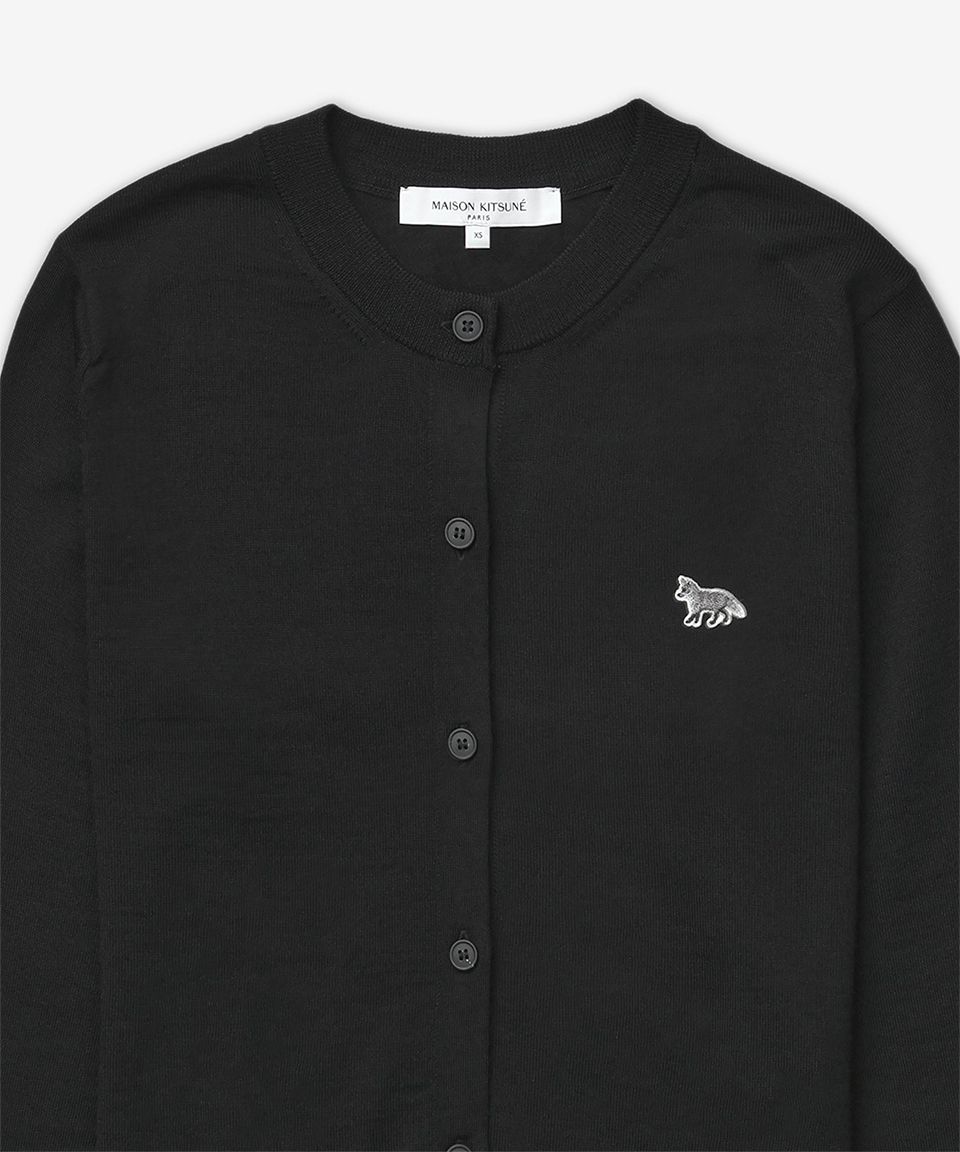 MUSINSA | MAISON KITSUNE Baby Fox Patch Regular Cardigan - Black