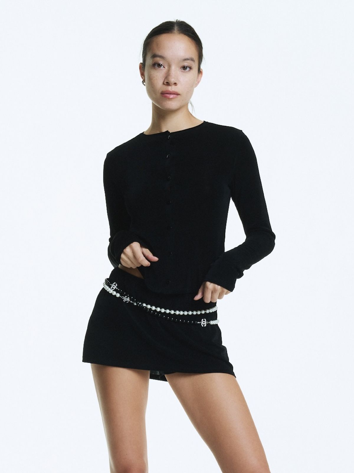 글로니(GLOWNY) G BOX CARDIGAN SET (BLACK)