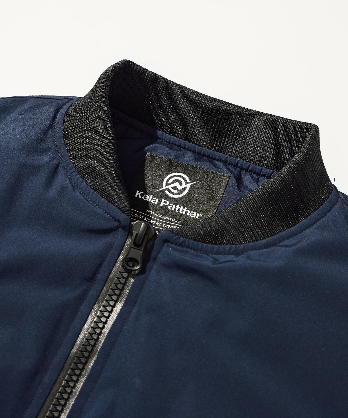 칼라파타르(KALAPATTHAR) Poly Cotton RIB Bulky Pocket MA-1 Jacket - NAVY
