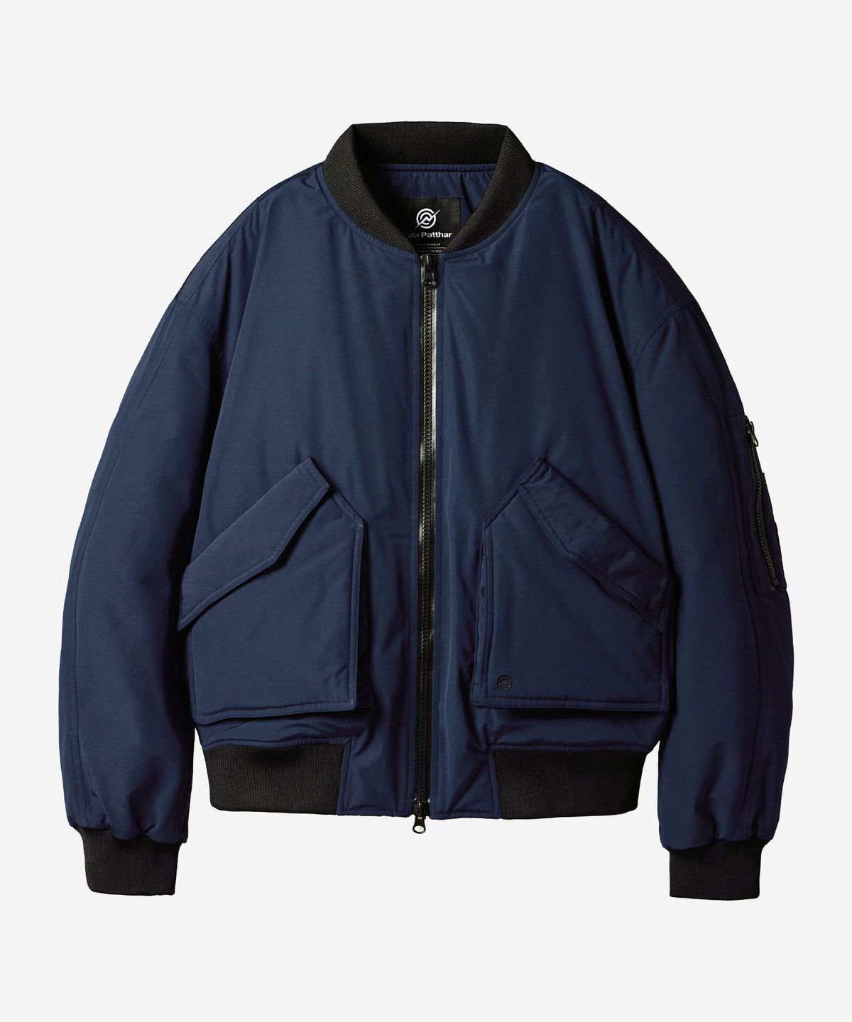 칼라파타르(KALAPATTHAR) Poly Cotton RIB Bulky Pocket MA-1 Jacket - NAVY