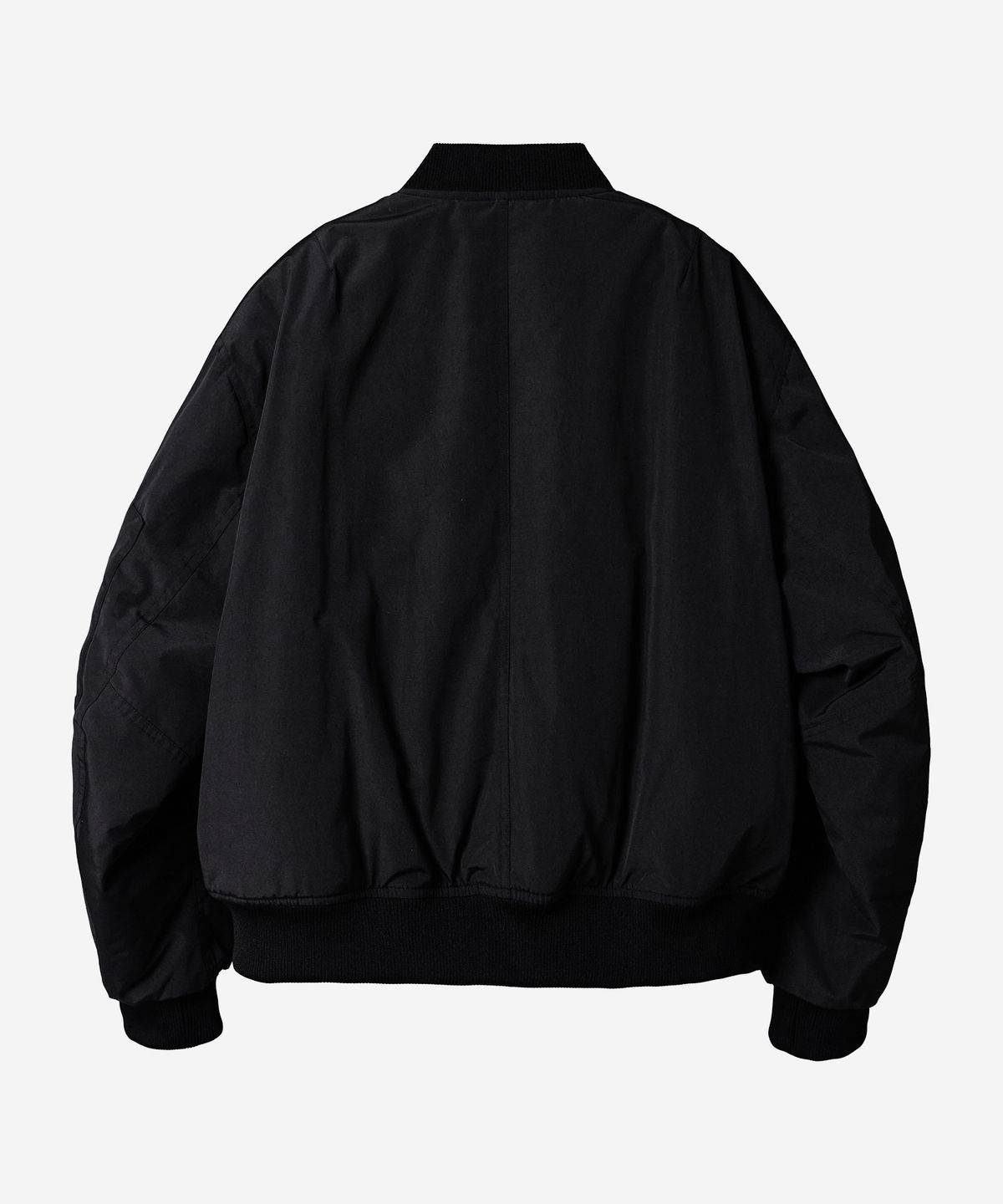 칼라파타르(KALAPATTHAR) Poly Cotton RIB Bulky Pocket MA-1 Jacket - BLACK