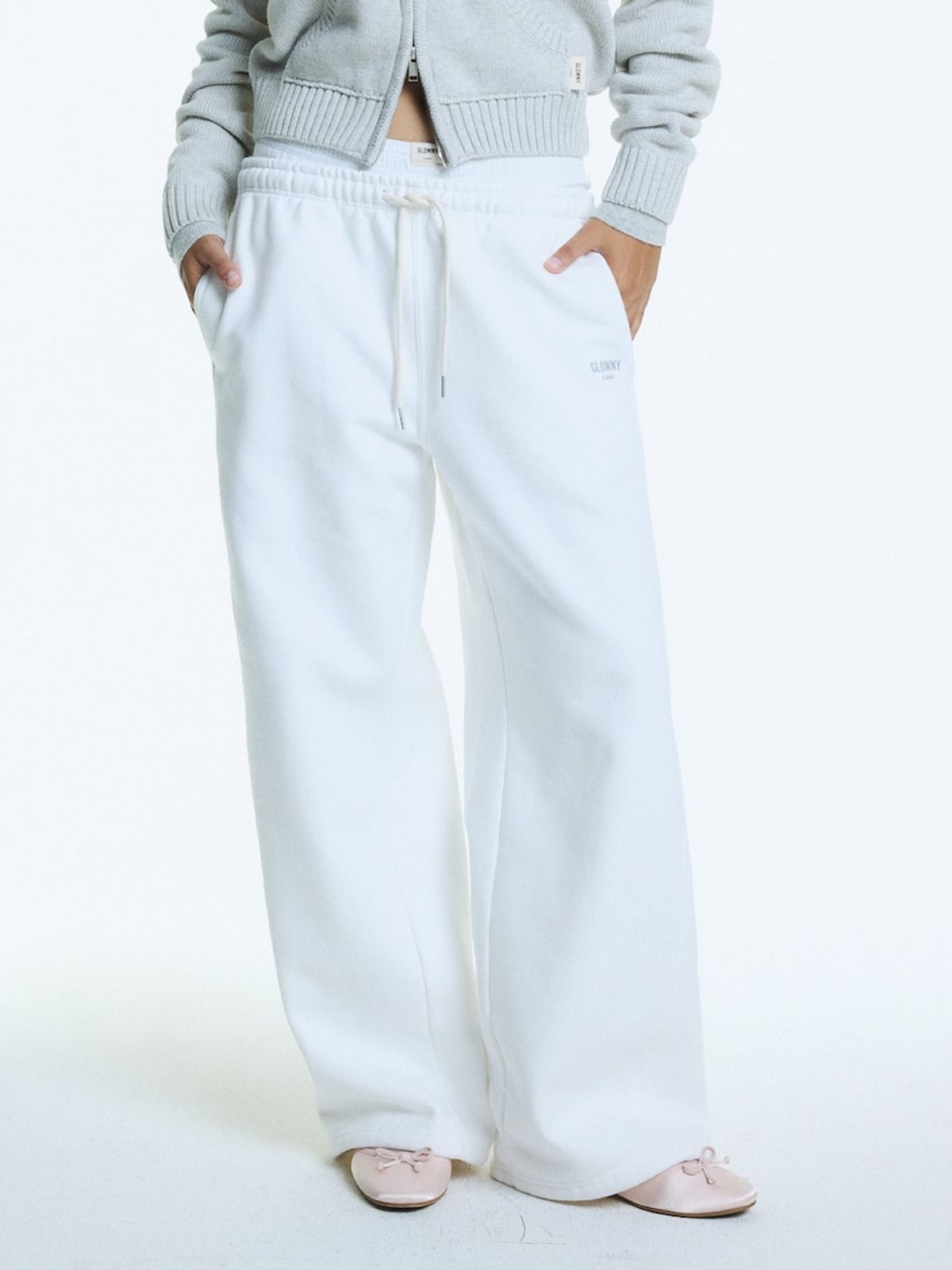 글로니(GLOWNY) G DRAWSTRING SWEATPANTS (IVORY)