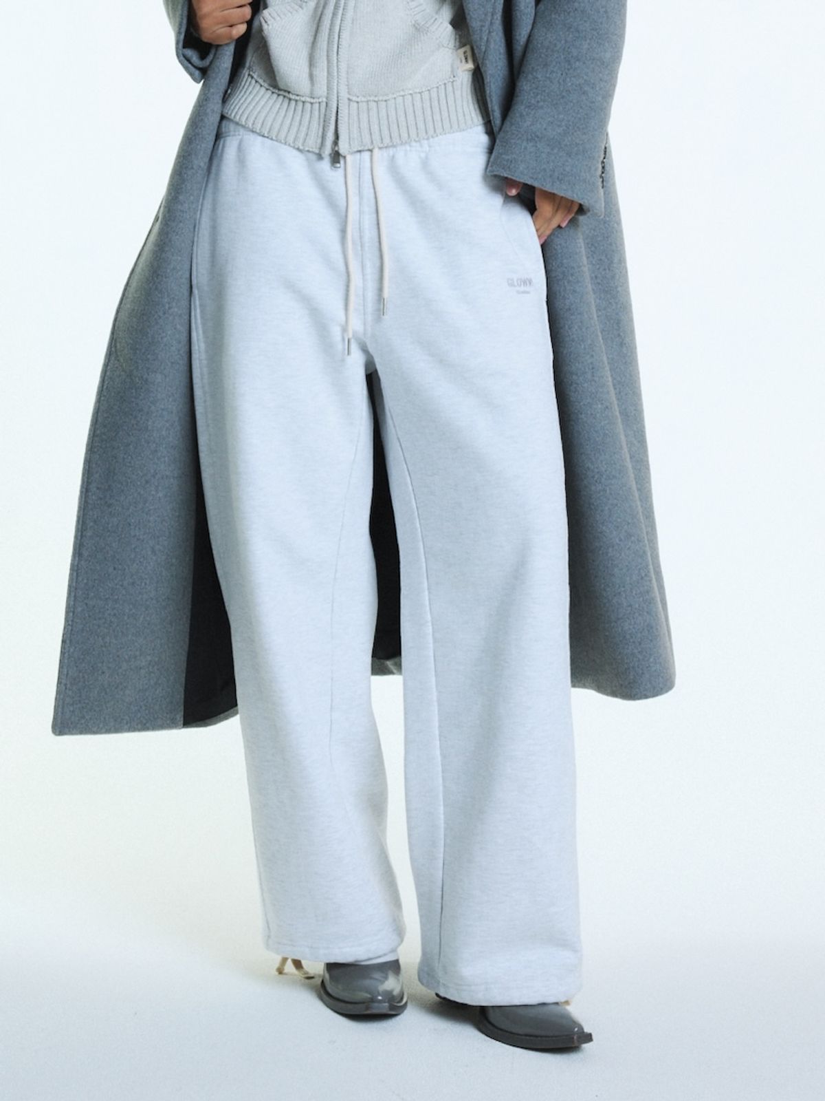 글로니(GLOWNY) G DRAWSTRING SWEATPANTS (GRAY)
