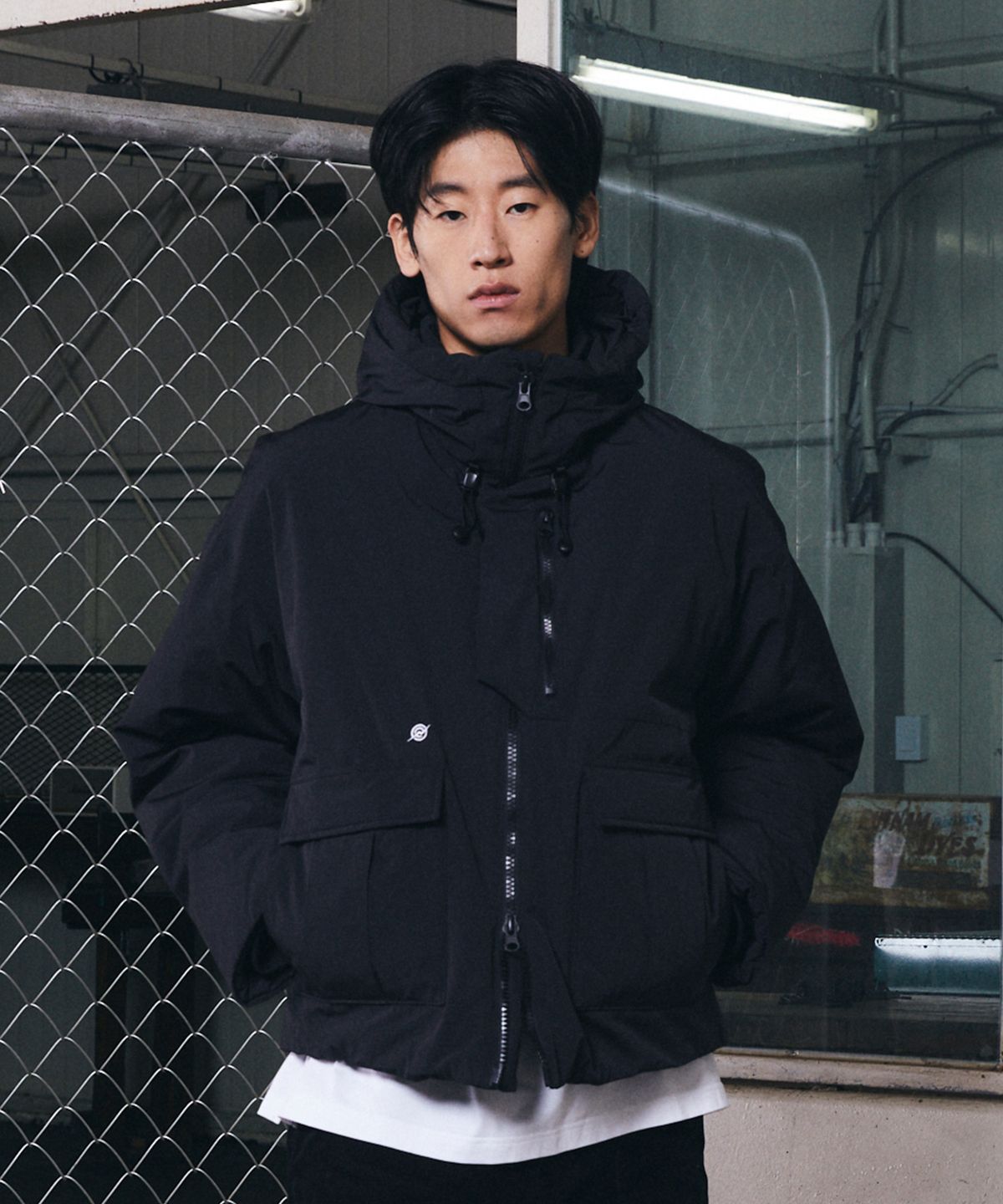 칼라파타르(KALAPATTHAR) Poly Cotton RIB Insulation Short-Jacket - BLACK