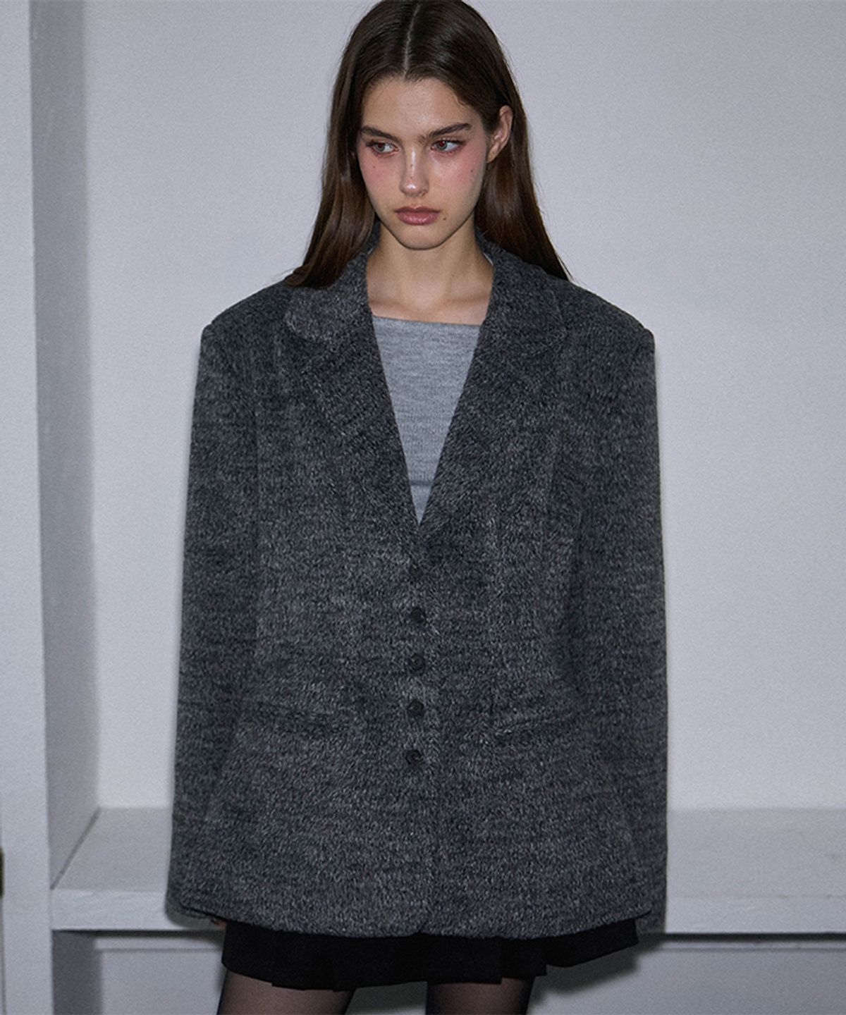 로제프란츠(ROSEFRANTZ) Wool Mix Half Jacket [Charcoal]