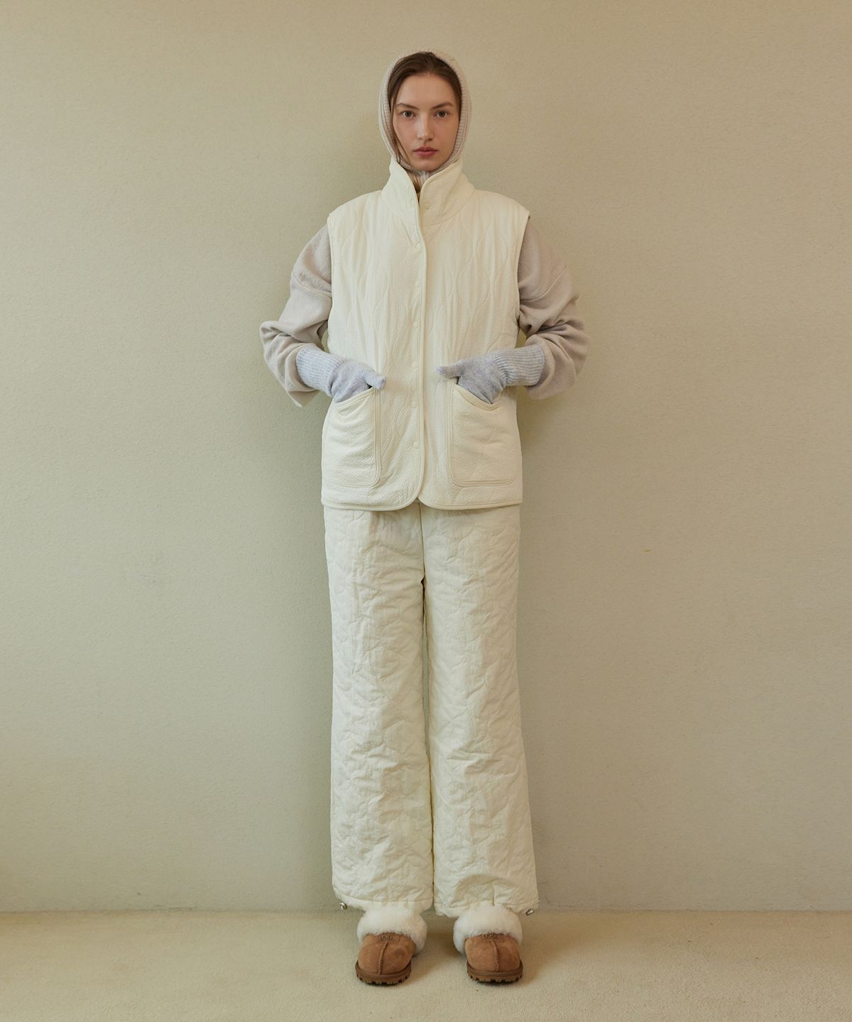 아템포(ATEMPO) QUILTING PADDING VEST_ivory (women)